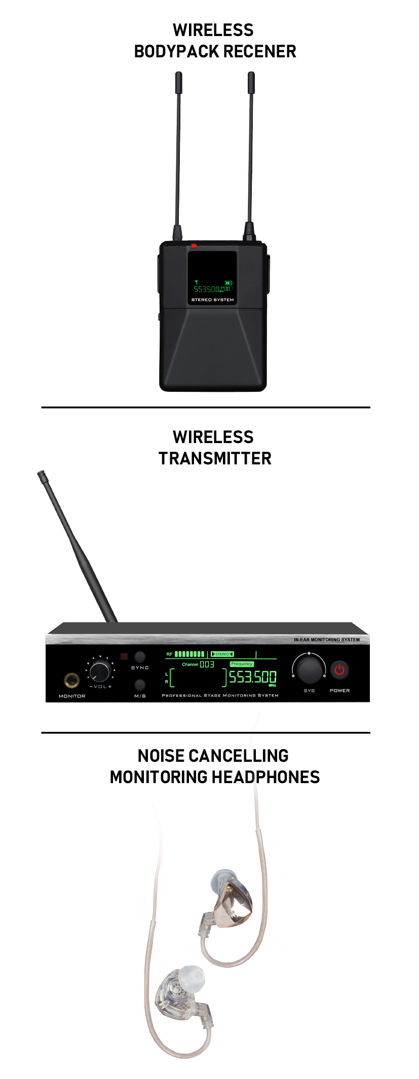 IE1 Stereo Wireless In-Ear Monitor System for Singer - 图片 6